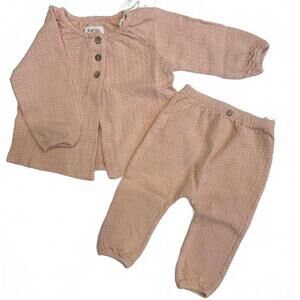 NEW PLAY UP kids cardigan & trouser set in pink